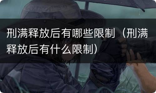刑满释放后有哪些限制（刑满释放后有什么限制）