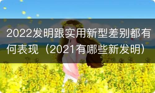 2022发明跟实用新型差别都有何表现（2021有哪些新发明）
