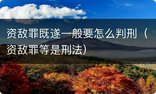 资敌罪既遂一般要怎么判刑（资敌罪等是刑法）