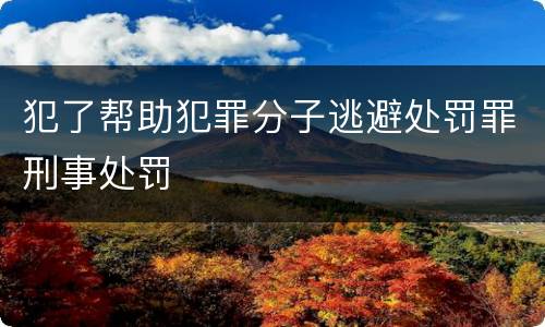 犯了帮助犯罪分子逃避处罚罪刑事处罚