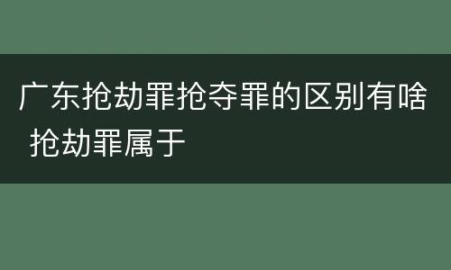 广东抢劫罪抢夺罪的区别有啥 抢劫罪属于