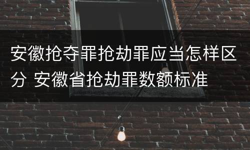 安徽抢夺罪抢劫罪应当怎样区分 安徽省抢劫罪数额标准