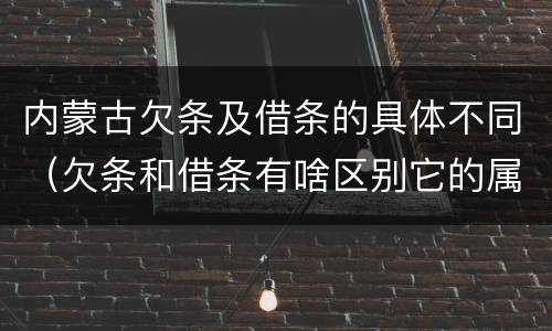 内蒙古欠条及借条的具体不同（欠条和借条有啥区别它的属性时效怎么规定的）