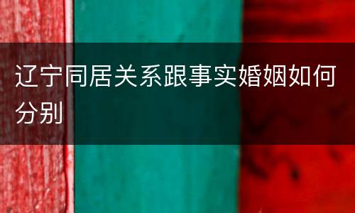 辽宁同居关系跟事实婚姻如何分别