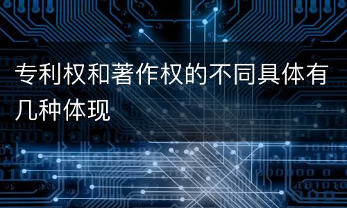 专利权和著作权的不同具体有几种体现