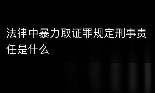 法律中暴力取证罪规定刑事责任是什么