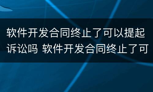 软件开发合同终止了可以提起诉讼吗 软件开发合同终止了可以提起诉讼吗