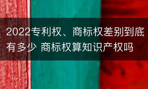 2022专利权、商标权差别到底有多少 商标权算知识产权吗