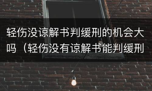 轻伤没谅解书判缓刑的机会大吗（轻伤没有谅解书能判缓刑吗）