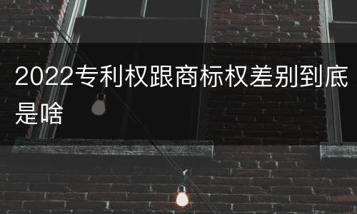 2022专利权跟商标权差别到底是啥