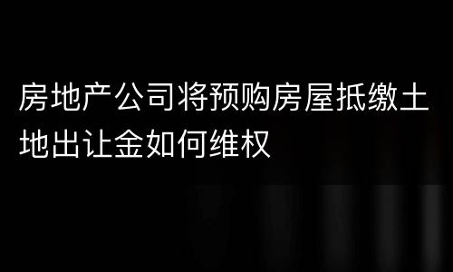 房地产公司将预购房屋抵缴土地出让金如何维权