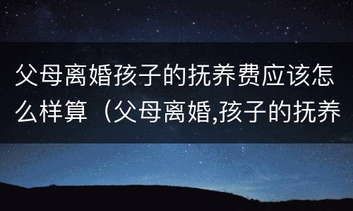 父母离婚孩子的抚养费应该怎么样算（父母离婚,孩子的抚养费怎么算）