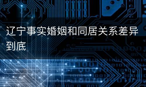 辽宁事实婚姻和同居关系差异到底