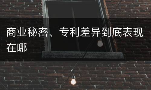 商业秘密、专利差异到底表现在哪