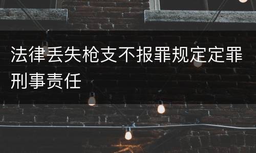 法律丢失枪支不报罪规定定罪刑事责任