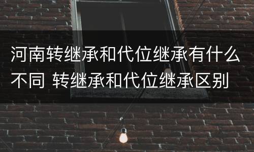河南转继承和代位继承有什么不同 转继承和代位继承区别