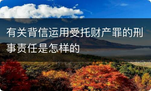 有关背信运用受托财产罪的刑事责任是怎样的