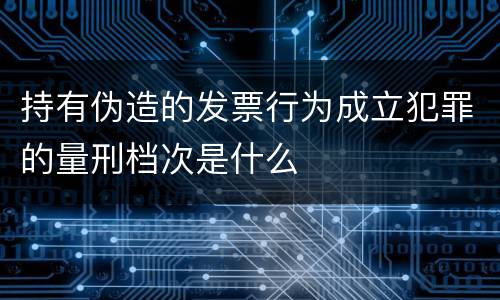 持有伪造的发票行为成立犯罪的量刑档次是什么