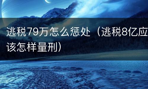 逃税79万怎么惩处（逃税8亿应该怎样量刑）
