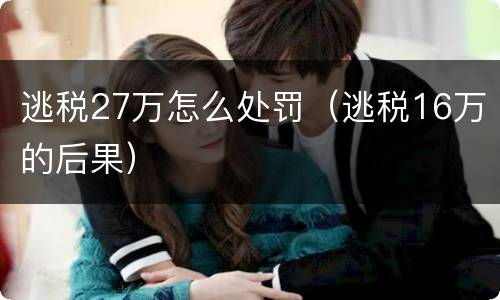 逃税27万怎么处罚（逃税16万的后果）
