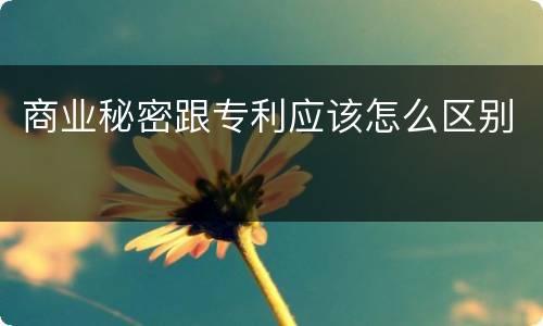 商业秘密跟专利应该怎么区别