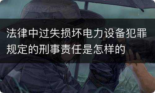 法律中过失损坏电力设备犯罪规定的刑事责任是怎样的