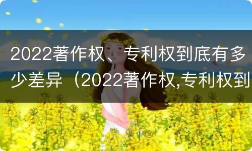 2022著作权、专利权到底有多少差异（2022著作权,专利权到底有多少差异呢）