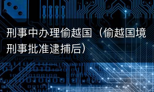 刑事中办理偷越国（偷越国境刑事批准逮捕后）