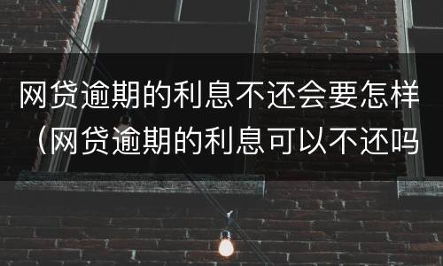 网贷逾期的利息不还会要怎样（网贷逾期的利息可以不还吗）