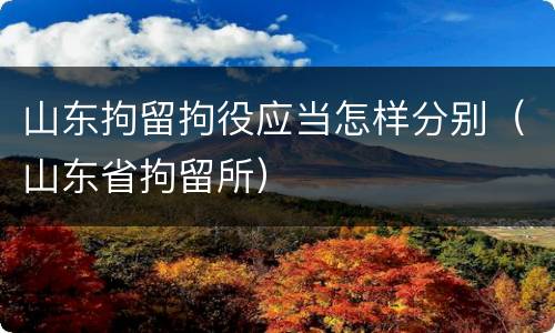 山东拘留拘役应当怎样分别（山东省拘留所）