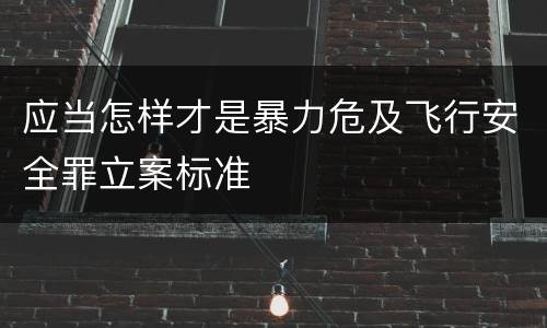 应当怎样才是暴力危及飞行安全罪立案标准