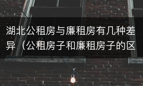 湖北公租房与廉租房有几种差异（公租房子和廉租房子的区别）