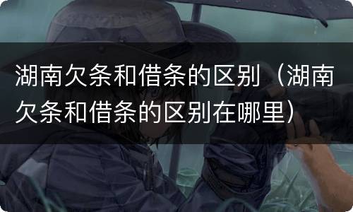 湖南欠条和借条的区别（湖南欠条和借条的区别在哪里）
