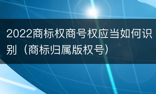 2022商标权商号权应当如何识别（商标归属版权号）