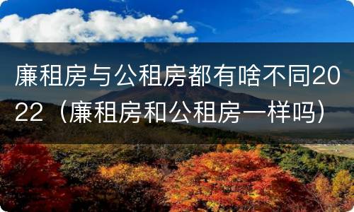 廉租房与公租房都有啥不同2022（廉租房和公租房一样吗）