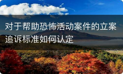 对于帮助恐怖活动案件的立案追诉标准如何认定