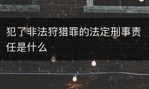 犯了非法狩猎罪的法定刑事责任是什么
