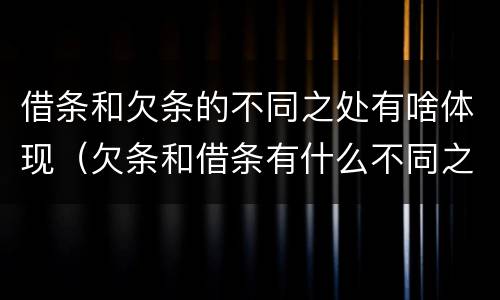借条和欠条的不同之处有啥体现（欠条和借条有什么不同之处）