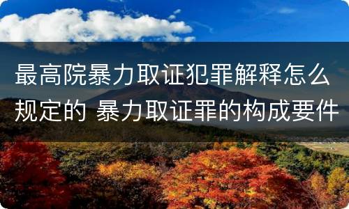 最高院暴力取证犯罪解释怎么规定的 暴力取证罪的构成要件