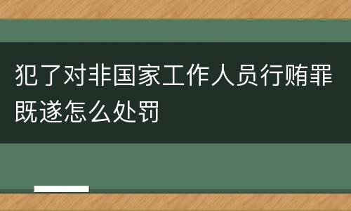 犯了对非国家工作人员行贿罪既遂怎么处罚