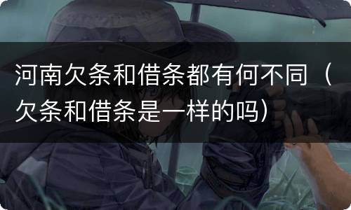 河南欠条和借条都有何不同（欠条和借条是一样的吗）