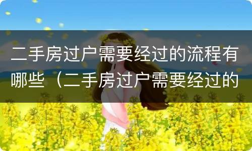 二手房过户需要经过的流程有哪些（二手房过户需要经过的流程有哪些费用）