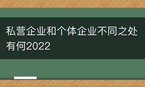 私营企业和个体企业不同之处有何2022