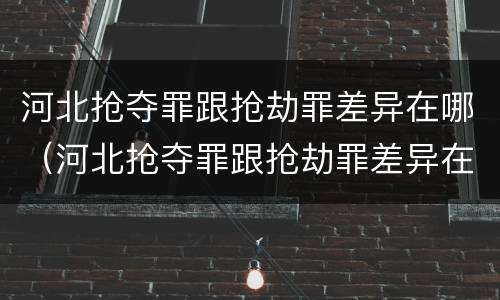 河北抢夺罪跟抢劫罪差异在哪（河北抢夺罪跟抢劫罪差异在哪里）