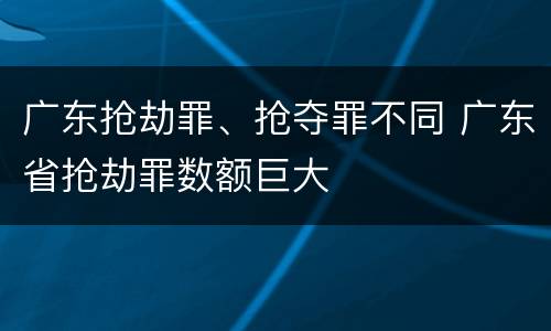 广东抢劫罪、抢夺罪不同 广东省抢劫罪数额巨大
