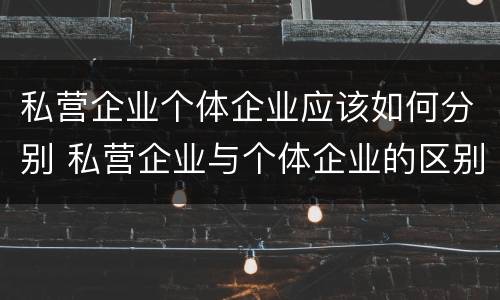 私营企业个体企业应该如何分别 私营企业与个体企业的区别