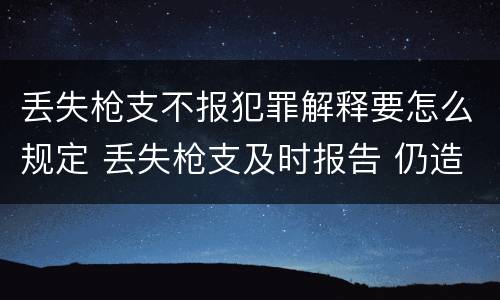丢失枪支不报犯罪解释要怎么规定 丢失枪支及时报告 仍造成严重后果