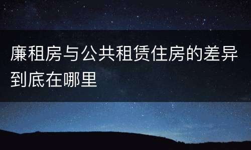 廉租房与公共租赁住房的差异到底在哪里