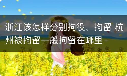 浙江该怎样分别拘役、拘留 杭州被拘留一般拘留在哪里