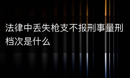 法律中丢失枪支不报刑事量刑档次是什么